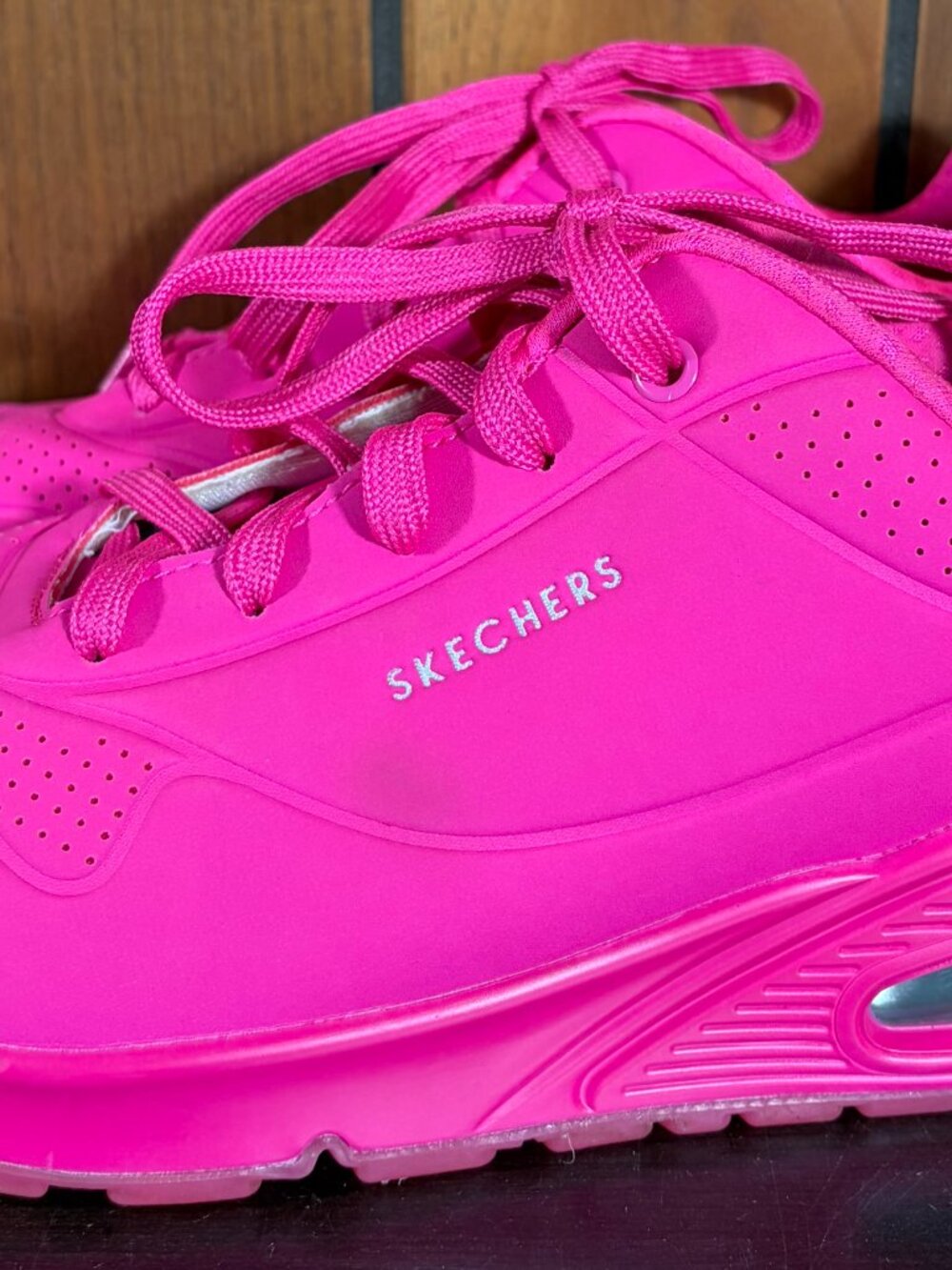 Skechers Womens Street Uno Stand on Air Hot Pink Night Shades Sneakers Sz 10 - Picture 2 of 10